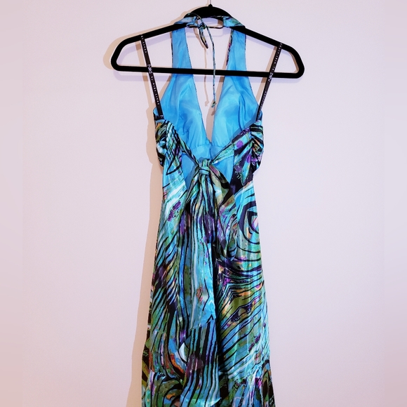 Turquoise Halter Dress - Size 2 - Picture 8 of 10